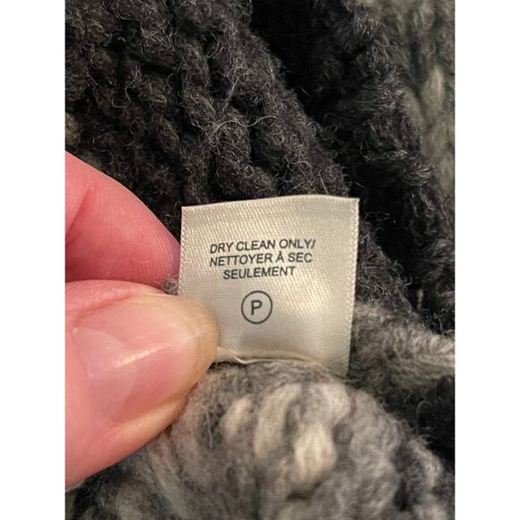 Roots Sweater zip front Grey and white Lambswool XL - Picture 8 of 9